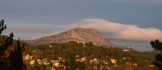 sunset in the mountains, Saint Victoire