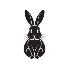 Obraz premium rabbit dog silhouette vector line art logo design