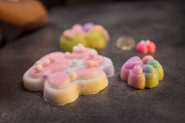 A colorful and squishy foam toy designed for stress relief as well as playtime enjoyment