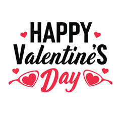Happy valentine's day vector silhouette