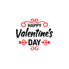 Happy valentine's day vector silhouette