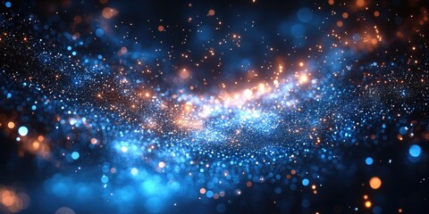 Fototapeta premium A dark background illuminated by blue and orange lights