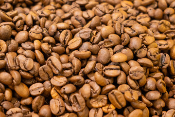 roasted coffee beans ready to be ground
