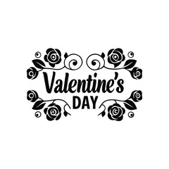 Happy valentine's day vector silhouette