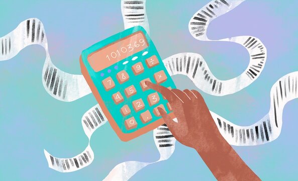 hand with calculator