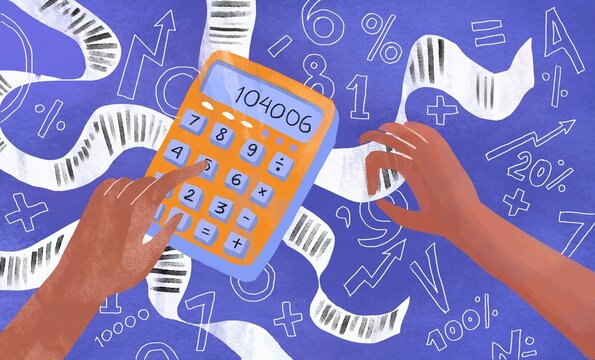 hand with calculator