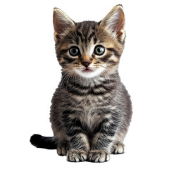 Fototapeta premium Adorable tabby kitten playing in a cozy space