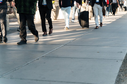 Workers Walking Towards a Convention