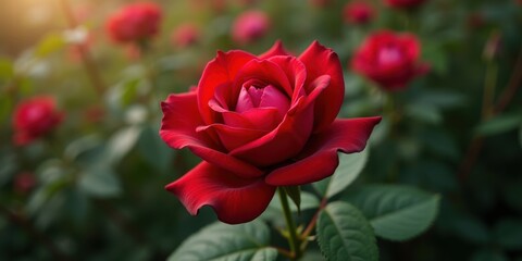 A stunning red rose in full bloom, symbolizing love and romance, perfect for Valentine's Day celebrations, floral arrangements, and heartfelt gifts.