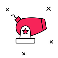Filled outline Cannon icon isolated on white background. Vector