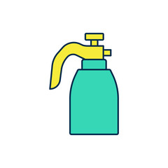 Filled outline Garden sprayer for water, fertilizer, chemicals icon isolated on white background. Vector