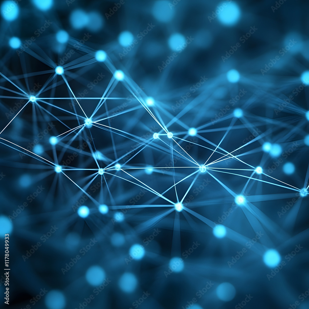 Wall mural digital network connection technology background