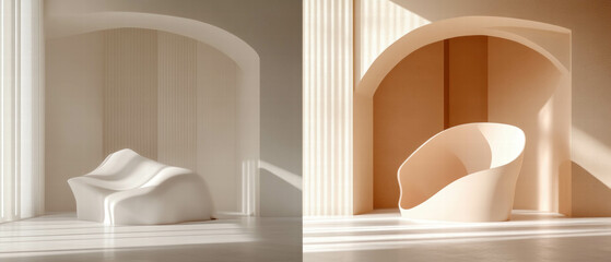 Abstract interpretations of natural elements in warm tones and clean shadows