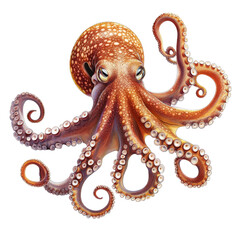 Fototapeta premium Colorful octopus swimming in the ocean depths