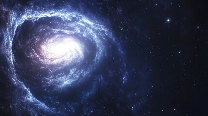 Fototapeta premium A beautiful image of a spiral galaxy with a star shining bright in the background