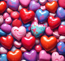 Fototapeta premium Illustration of Heart shape candy.