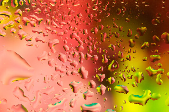 Abstract Macro Colorful Water Drops  