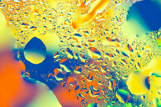 Abstract Macro Rainbow Water Drops  