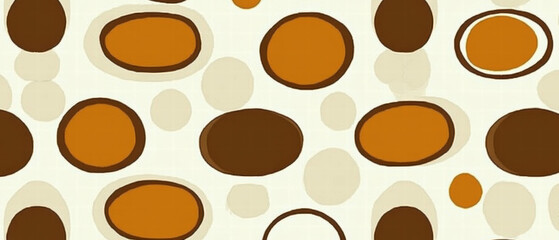 Obraz premium Vibrant retro pattern banner with circular shapes in warm tones for creative projects