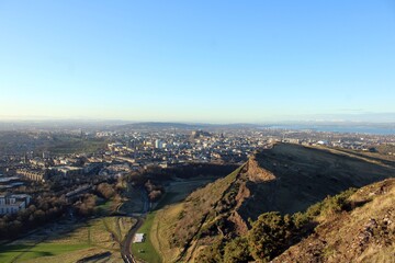 Edinburgh from the slopes of Arthur's Seat.