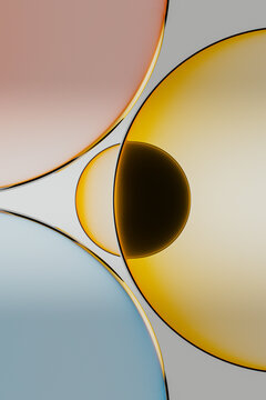 Abstract Geometric Design with Circular and Linear Patterns