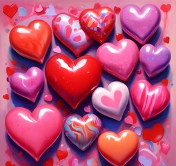 Fototapeta premium Illustration of Heart shape candy.