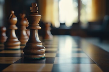 Chess board game  a strategic representation of business concepts, ideas, and competitive dynamics