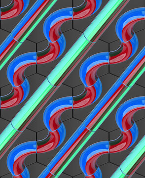 Geometric pattern with hexagons. 
