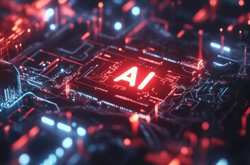 Futuristic Cyber Technology Innovation with AI, Data Mining, and Deep Learning. Cutting-Edge Computer Technologies Concept.