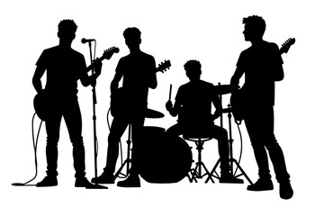 Rock Band Vector Silhouette