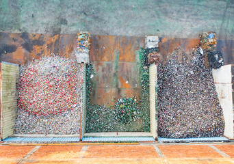 A top-down perspective of a recycling center, capturing the orga