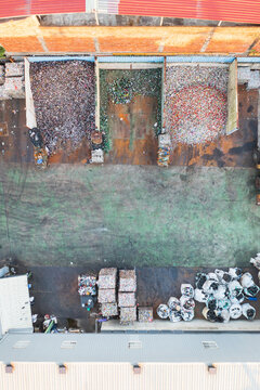 Aerial View of Comprehensive Recycling Facility Optimizing Resou