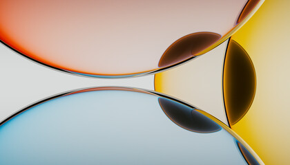 Abstract Geometric Design with Circular and Linear Patterns