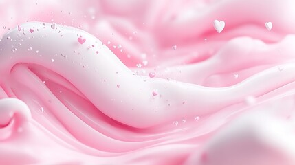 Soft pink whipped cream with swirls and sparkling elements creates a whimsical and inviting appearance. Perfect for desserts or themed events, it adds charm and delight