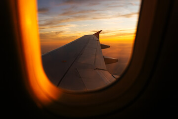 Sunset / Sunrise through the airplane window