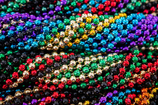 Macro view of colorful beads