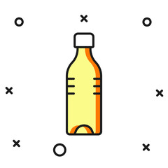 Filled outline Bottle of water icon isolated on white background. Soda aqua drink sign. Flat filled outline style with shadow. Vector