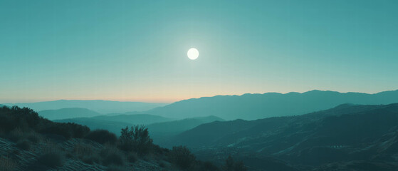 Fototapeta premium Vast desert landscape under a clear blue sky showcasing serenity and beauty at midday