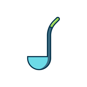 recommend clip art: Filled outline Kitchen ladle icon isolated on white background. Cooking utensil. Cutlery spoon sign. Flat filled outline style with shadow. Vector