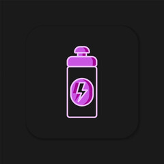 Filled outline Fitness shaker icon isolated on black background. Sports shaker bottle with lid for water and protein cocktails. Flat filled outline style with shadow. Vector