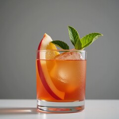 A stylish combination of geometric shapes arranged intricately to resemble a mixed drink