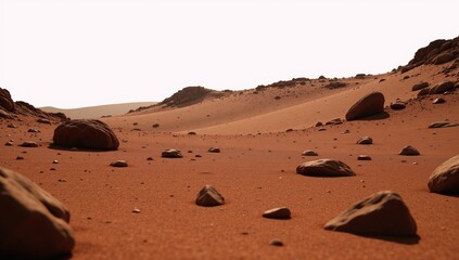 Mars planet against a crisp white astronomical backdrop
