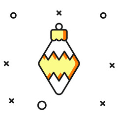 Filled outline Christmas toy icon isolated on white background. Merry Christmas and Happy New Year. Flat filled outline style with shadow. Vector