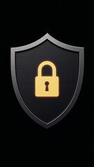 Digital Shield Illustration featuring Glowing Lock Icon to depict Cybersecurity Protection