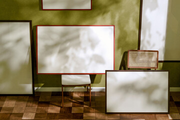 White Canvas in a Red Frame on the Chair