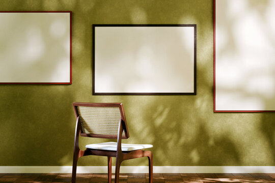 Chair Facing Blank Frames