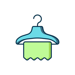 Filled outline Hanger wardrobe icon isolated on white background. Cloakroom icon. Clothes service symbol. Laundry hanger sign. Flat filled outline style with shadow. Vector