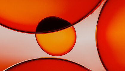 Abstract Orange and Red Circles in a Modern Geometric Design