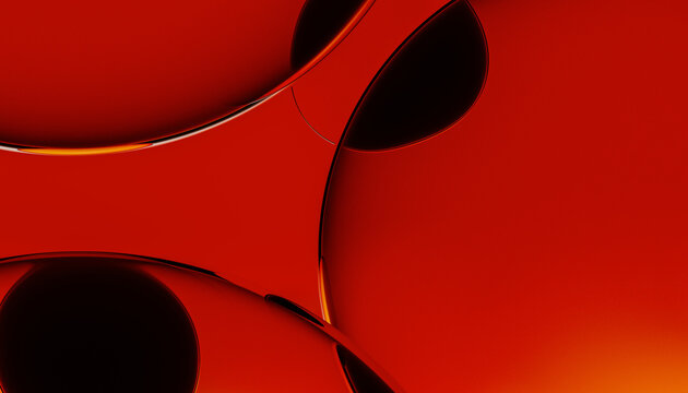 Abstract Orange and Red Circles in a Modern Geometric Design