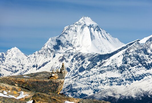 Mount Dhaulagiri, Nepal Himalayas mountains - Powered by Adobe